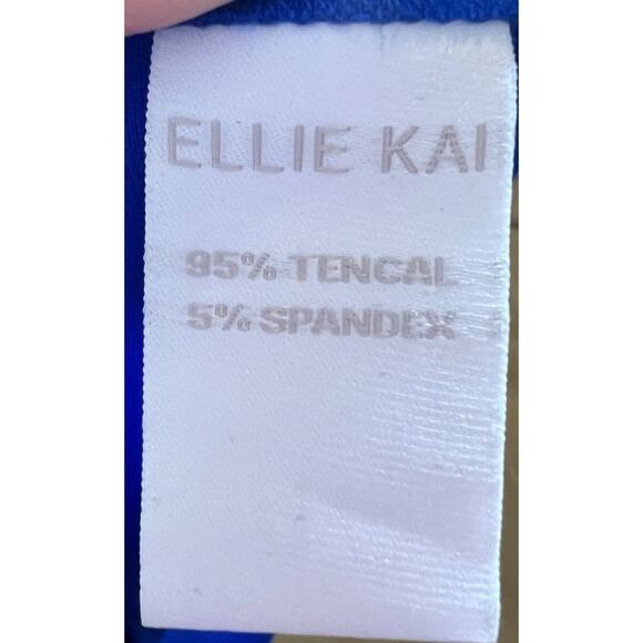 Ellie Kai Women Size 12 Cobalt Blue Tencal Blend v-neck blouse top long sleeve - Picture 4 of 4